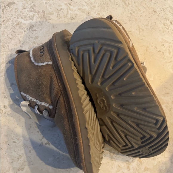 UGG Other - UGG Kids Brown Suede Ankle Boots - Cozy Lined Ribbon lace Shoes